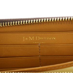 J&M DAVIDSON 長財布 ラウンドファスナー レザー ピンク