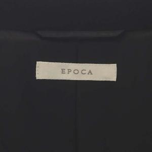 EPOCA ウールダブルコート アウター ロング リボンベルト付き 38 黒 ブラック