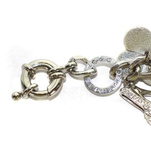 ANTEPRIMA バックチャーム フラワーストーン クリスタル ラインストーン レザー グレー