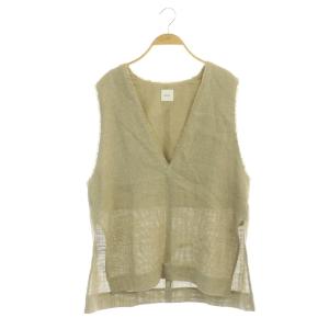 23SS リネンツイードベスト プルオーバー Vネック ベージュ