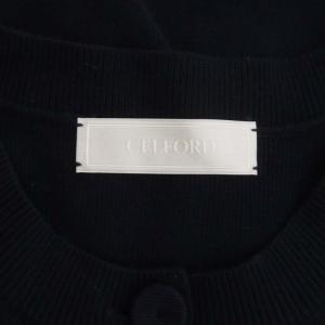 CELFORD プリーツニットワンピース ロング マキシ丈 長袖 ベルト付き 36 紺 ネイビー