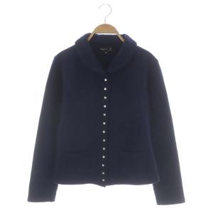 スウェットカーディガン 長袖 裏フリース T1 紺 ネイビー