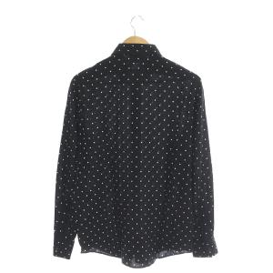 CELINE by Hedi Slimane ドットプリント シャツ 長袖 37 ブラック ホワイト