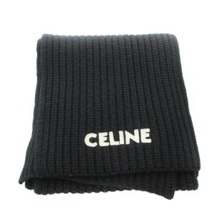 CELINE by HEDI SLIMANE 22AW ロゴワッペンニットマフラー ブラック