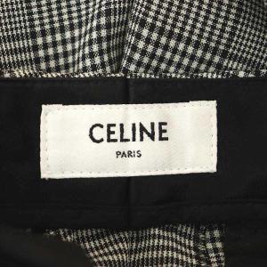 CELINE by Hedi Slimane 23SS フレアチェック パンツ ワイド 46 グレー