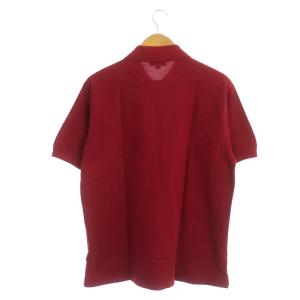 LACOSTE 鹿の子ポロシャツ カットソー 半袖 ワッペン コットン 5 L 赤 レッド