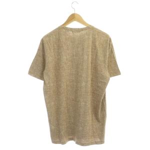 Theory 総柄クールネックTシャツ カットソー 半袖 コットン L ベージュ オフホワイト