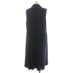 ADORE 22AW バックサテンクレープジレ ロング ダブルブレスト 38 ダークネイビー