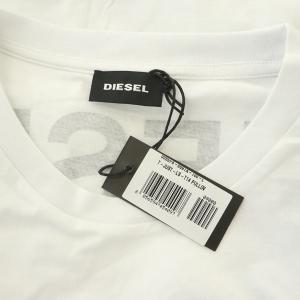 DIESEL T-JUSTロゴプリントカットソー Tシャツ 長袖 クルーネック L 白 ホワイト