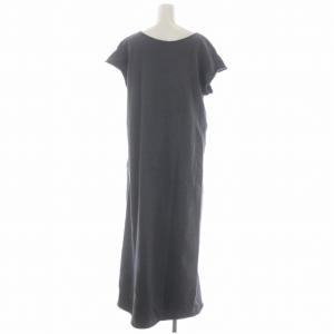 Plage 23SS Cutoff ウラケワンピース ロング マキシ フレンチスリーブ 38 ダークグレー