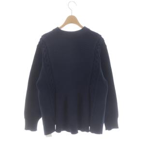 ADORE 23SS フォルムドバスケットニットトップス セーター ケーブル編み 長袖 38 ネイビー