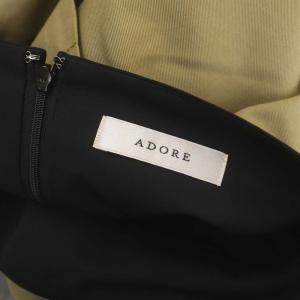 ADORE レイヤードスカート フレア ロング デザイン 36 ライトカーキ 黒 ブラック