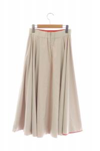 ADORE 21AW リバーシブルパラシュートスカート フレア ロング 36 オフホワイト オレンジレッド