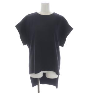 22AW ドライポンチバックスリットレイヤードトップス カットソー 半袖 バックテール 38 黒 紺 ブラック ネイビー