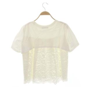 ADORE レースコンビ デラウェコットンバックレースカットソー 半袖 38 白 ホワイト