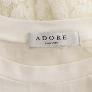 ADORE レースコンビ デラウェコットンバックレースカットソー 半袖 38 白 ホワイト