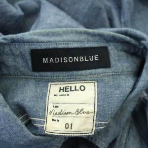 MADISONBLUE HAMPTON CHAMBRAY SHIRT 長袖シャツ ブラウス 前開き コットン 01 水色 ライトブルー