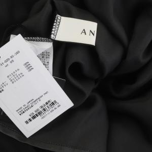 ANAYI 22SS チュールドットプリントギャザースカート フレア 36 ブラック