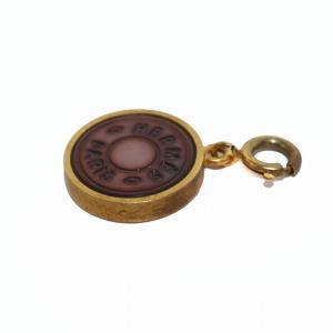 HERMES セリエ ペンダントヘッド トップ チャーム ロゴ ブラックシェル 黒 ゴールド OH