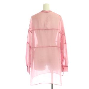 CLANE 20SS SWITCH SHEER SHIRT シアー シャツ ブラウス 長袖 前開き スリット 1 ピンク 10108-3032