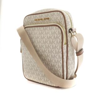 MICHAEL KORS ジェット セット トラベル ショルダーバッグ PVCレザー モノグラム ロゴ バニラ 35H9GTVC1B