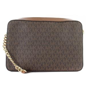 MICHAEL KORS MK レザー チェーン ショルダーバッグ ロゴ 茶色 ブラウン