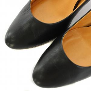 LANVIN en Bleu ラウンドトゥプレーンパンプス ハイヒール 天然皮革 レザー 24.5cm 黒 ブラック LB2488