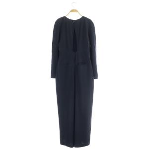 CLANE 22SS ROUND SHOULDER ALL IN ONE オールインワン パンツ ジャンプスーツ 長袖 2 紺 ネイビー