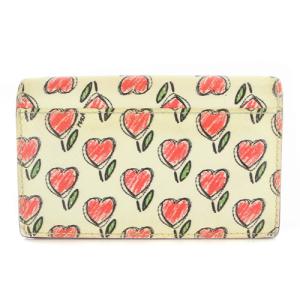 PRADA カードケース 名刺入れ ロゴ アイボリー 赤 レッド