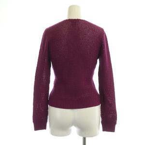VIVIENNE TAM 鍵編みニット セーター 長袖 シアー 0 紫 パープル