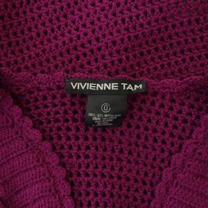 VIVIENNE TAM 鍵編みニット セーター 長袖 シアー 0 紫 パープル