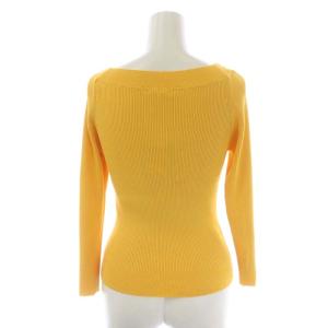 TOCCA 洗える SILK RIB ニット プルオーバー 七分袖 カットソー リボン F オレンジイエロー