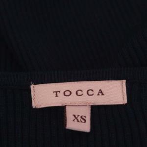 TOCCA 裾フリル カーディガン ボレロ ニット シルク 長袖 リブ クロップド XS 紺 ネイビー