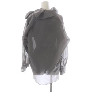 beautiful people スタンドネック シアーブラウス 長袖 34 グレー