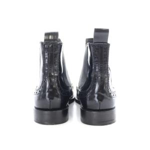 TOMORROWLAND サイドゴアメダリオンブーツ ショートブーツ ラウンドトゥ エナメル 36 23cm 黒 ブラック