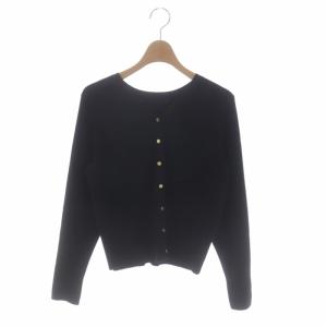 23SS ウールスムースVネック カーディガン 長袖 36 黒 ブラック