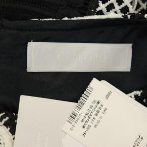 CELFORD ノースリーブレースワンピース ロング 36 白 黒 ホワイト ブラック