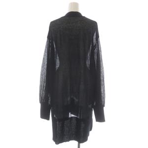 ADORE 22AW シアーカーディガン 長袖 ロング リネン混 38 黒 ブラック