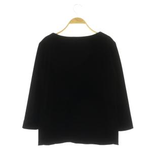 MADISONBLUE ベロア ボートネック カットソー 長袖 コットン混 00 黒 ブラック