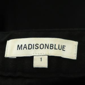 MADISONBLUE ELASTIC ZIP UP PANTS パンツ テーパード ジッパーフライ ウール混 1 黒 ブラック