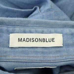 MADISONBLUE MADAME マダメシャツ ブラウス 長袖 前開き コットン 00 水色 ライトブルー