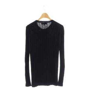 MADISONBLUE RIB CREW NECK CARDIGAN カーディガン ニット 長袖 リネン 黒 ブラック
