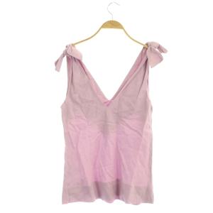 MADISONBLUE ショルダーリボン タンクトップ カットソー ノースリーブ リネン 00 ピンク