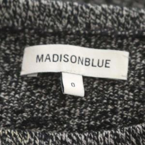MADISONBLUE HEATHER KNIT BOAT NECK PO ニット セーター 七分袖 00 黒 白 ブラック ホワイト