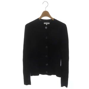 ウール クルーネック カーディガン ニット 長袖 1 黒 ブラック