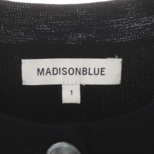 MADISONBLUE ウール クルーネック カーディガン ニット 長袖 1 黒 ブラック