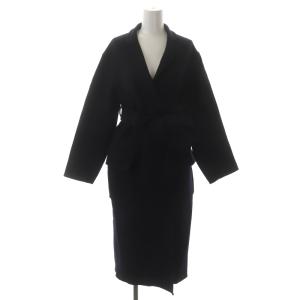 ガウンコート アウター チェスター ウール ベルト付き 0 ネイビー