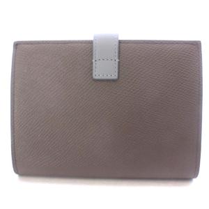CELINE ミディアム ストラップウォレット バイカラー グレインドカーフスキン 財布 二つ折り グレー