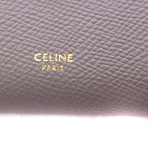 CELINE ミディアム ストラップウォレット バイカラー グレインドカーフスキン 財布 二つ折り グレー