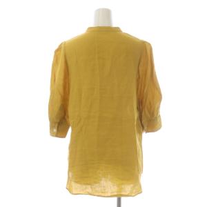 23区 VINGT-TROISARRONDISSEMENTS 22SS LIBECO パフスリーブブラウス 五分袖 バンドカラー リネン